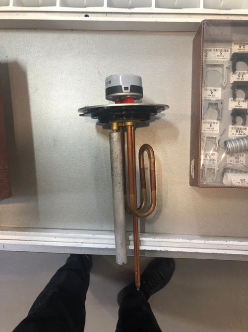 Тэн для водоногревателя в сборе в комплекте с терморегул.16А, 1,5кВт Овальный резиновый соединитель