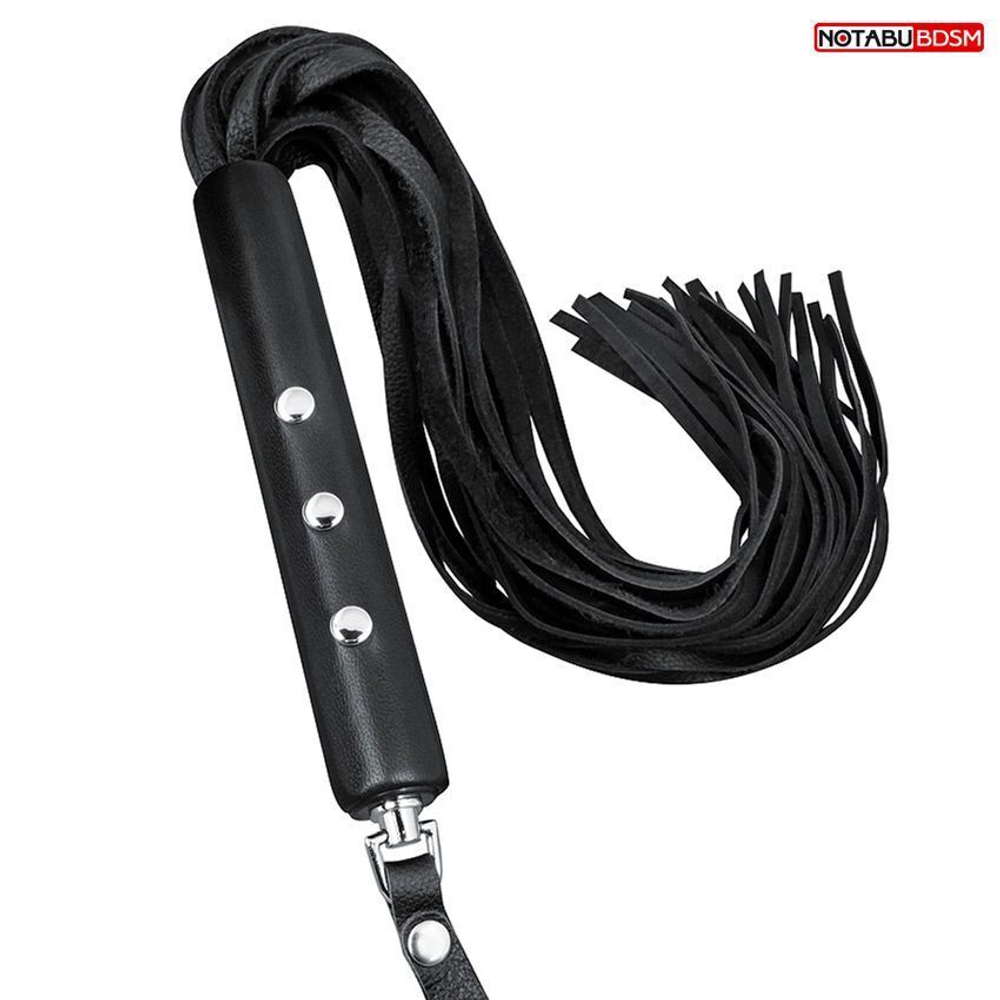 Черная плеть-флоггер с длинными хвостами - 74 см. (Цвет: черный)