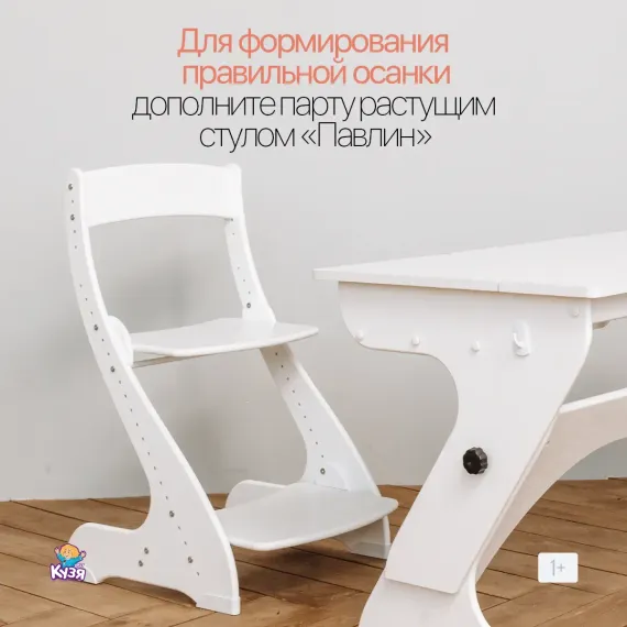 Растущий стол (парта) "ПАВЛИН" (Фабрика Друг Кузя) - фото: 11 Растущий стол (парта) "ПАВЛИН" - фото: 11