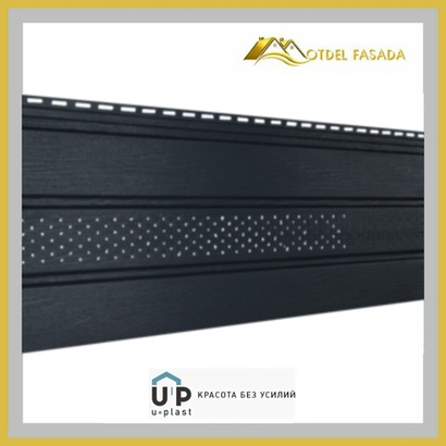 Софит Ю-Пласт С центральной перфорацией Графитовый 0,3м*3м