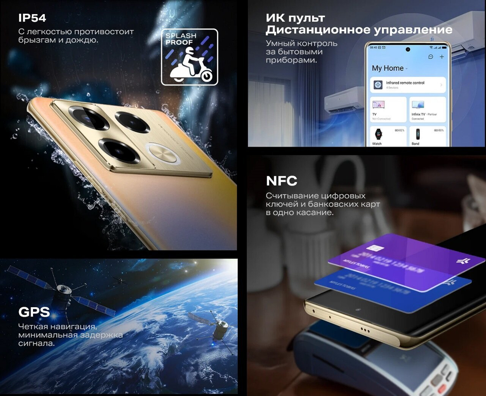 Смартфон Infinix NOTE 40 Pro X6850 256+8 Gb, Android 14, 6.78", 2K QHD, AMOLED, Racing Grey