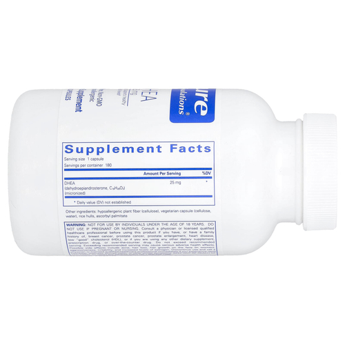 Pure Encapsulations, ДГЭА, 25 мг, 180 капсул
