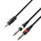 Adam Hall K3 YWPP 0100 - кабель аудио TRS (jack) stereo 3.5 mm - 2 х TRS (jack) mono 6.3 mm, 0.22 мм