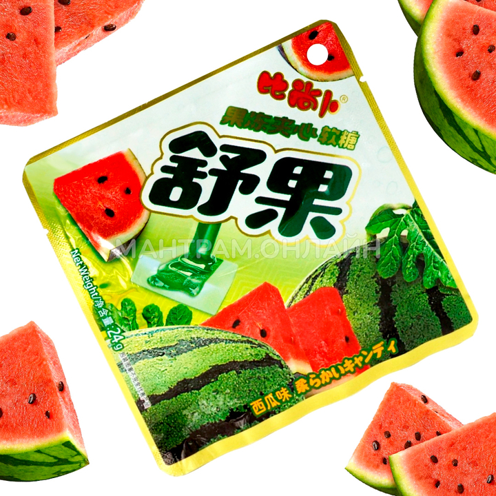 Конфеты жевательные Shuguo Mixed Gel Candy с начинкой вкус арбуз 24 г