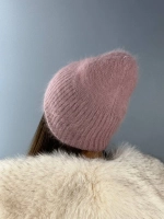 шапка ангора зимняя пушистая вязаная модная