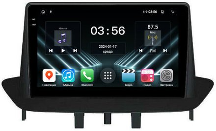 Магнитола для Renault Fluence/Megane 2009-2017 - FarCar DX145M монитор 9.5" IPS на Android 13, 4+64Гб, CarPlay