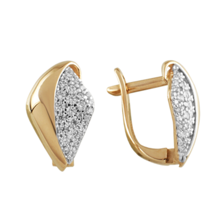 Серьги из золота с фианитами