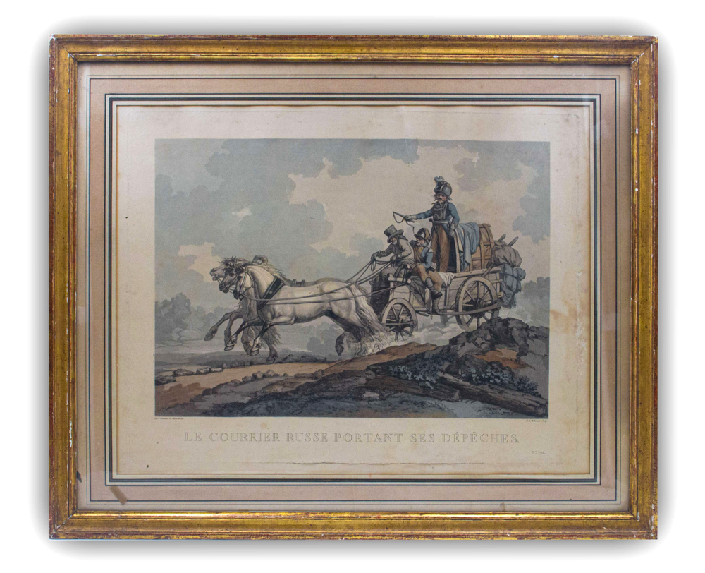 Дебюкур Филибер-Луи. Русский курьер, развозящий депеши. Бумага, акватинта. 1813-1814 гг.
