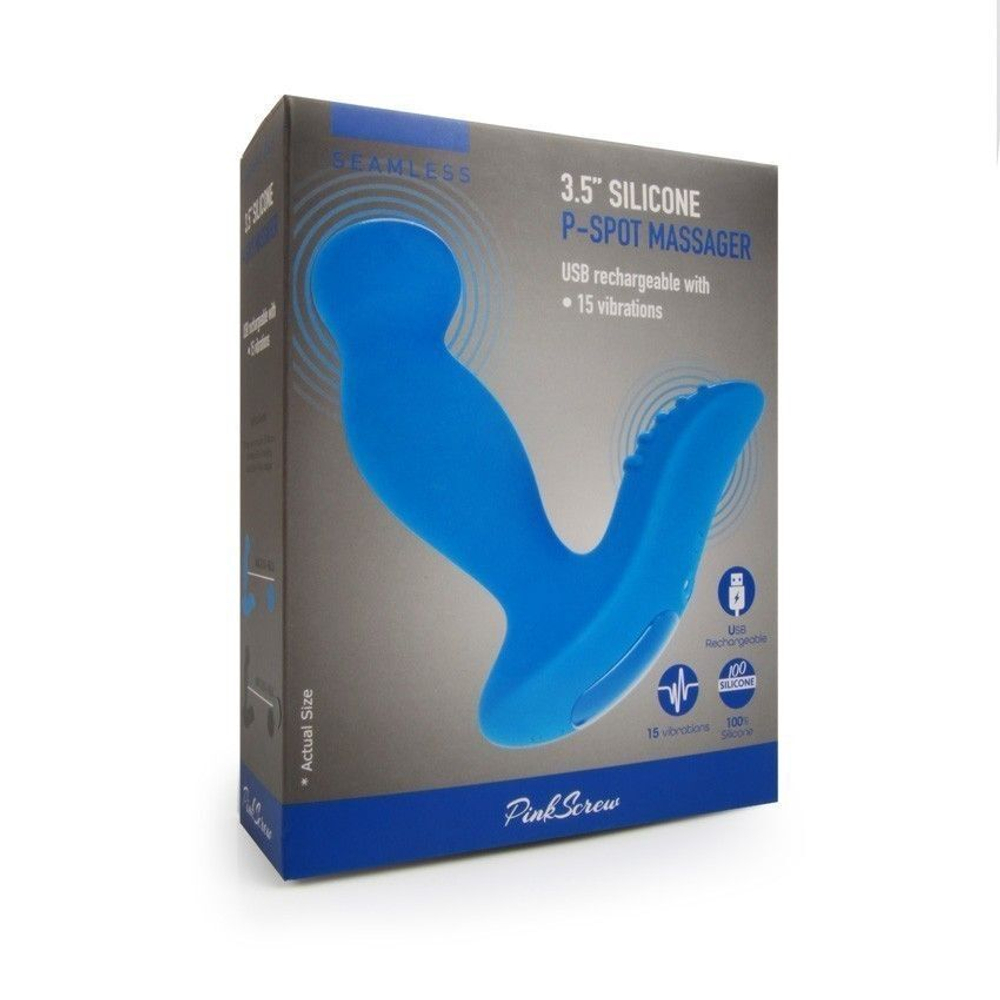 Синий вибромассажер простаты 3,5’’ P-spot Massager - 12,5 см. (Цвет: синий)