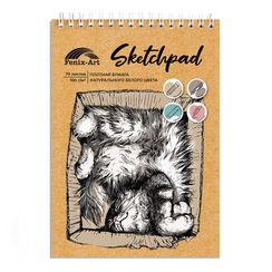 Скетчпад А5 148х195 мм, 70 л, блок - белый офсет 100 г/м², арт. 60672