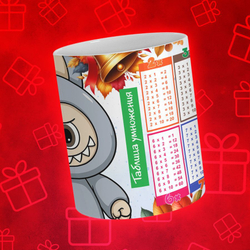 Лабубу с таблицей умножения