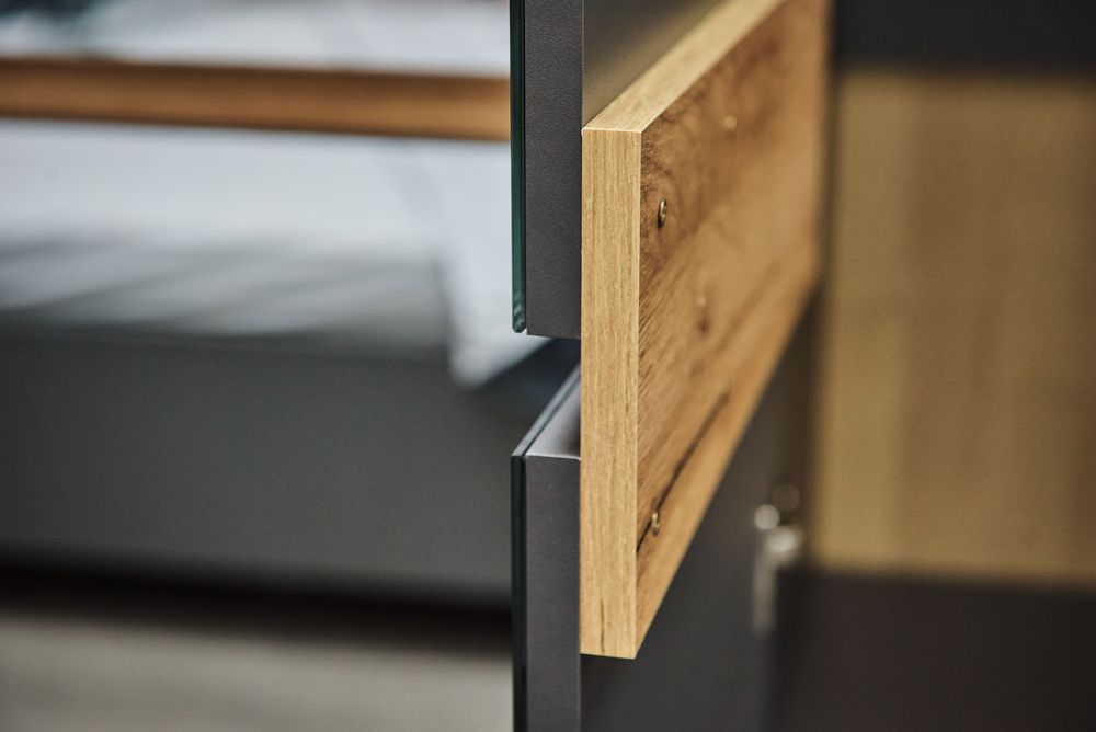 Коллекция Стокгольм Шкаф угловой (540) Серый Графит/Графит Глянец (Набор)