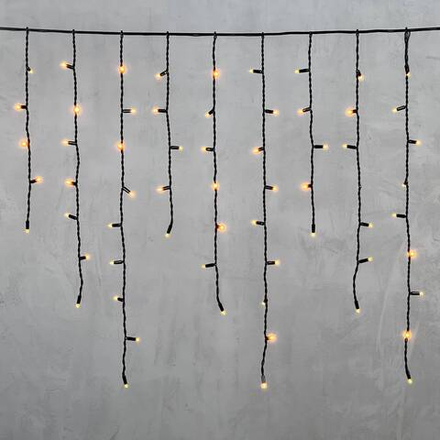 Светодиодная бахрома с колпачком 3,2*0,9 м., 168 желтых LED ламп, каучуковый черный провод, LTC (LL168-1-2Y)