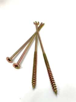 Саморез жёлтый универсальный, частая резьба, 6х200 20 шт.