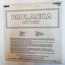 Винтажная виниловая пластинка LP Paul Anka Пол Анка My Way (UK 1974)