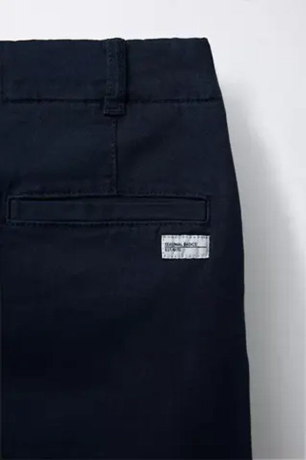 ZARA БАЗОВЫЕ БРЮКИ SLIM ЧИНОС, МОРСКОЙ СИНИЙ