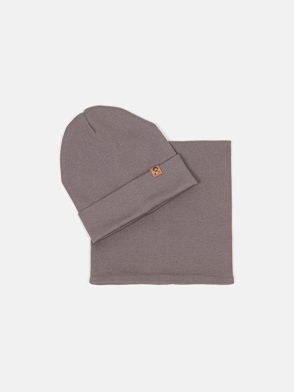 Шапка и снуд трикотажные двухслойные 