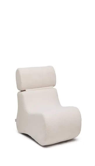 Club Кресло цвета экрю из ткани букле
