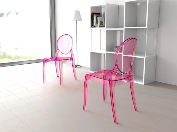 Стул Elizabeth прозрачный розовый