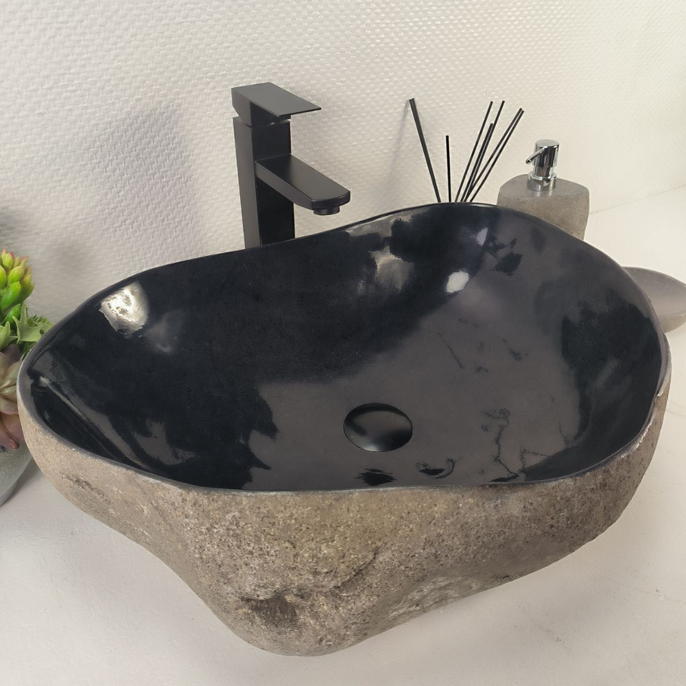 Каменная раковина из речного камня RS-05180 (55*41*15) 0862 из натурального камня