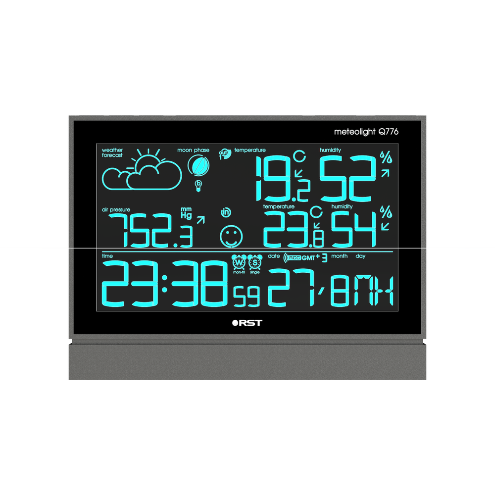 Многоцветная цифровая метеостанция RST IQ776, графит