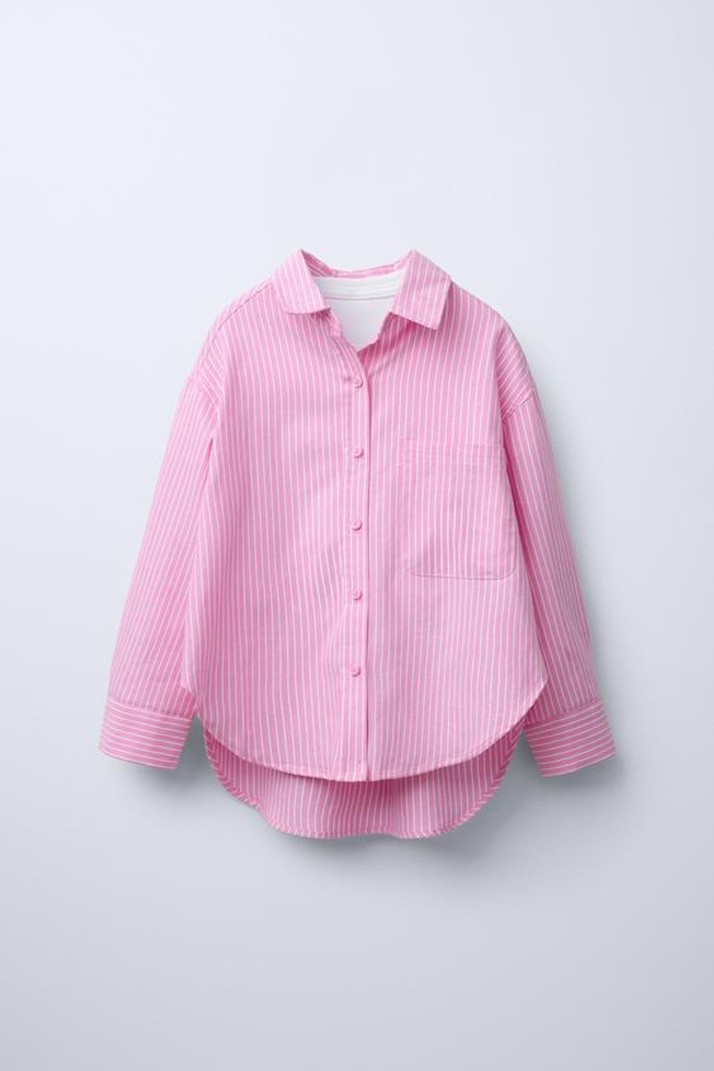 ZARA РУБАШКА ОКСФОРД И ФУТБОЛКА В РУБЧИК, РОЗОВЫЙ/БЕЛЫЙ