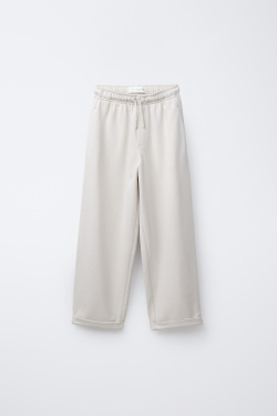 ZARA ДЖОГГЕРЫ КОМФОРТНОЙ ПОСАДКИ, ЭКРЮ