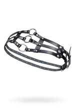 Черный кожаный пояс с кольцами