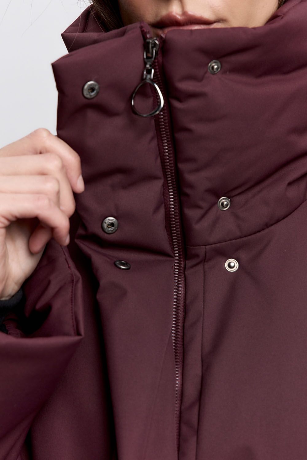 Куртка-баллон зимняя Айсель винного цвета
