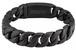 Американский мужской чёрный браслет из ювелирной стали Zippo 2006266 в подарочном футляре