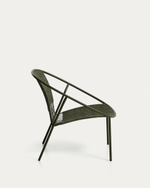 Уличное кресло Atrani из оцинкованной стали и зеленой веревки