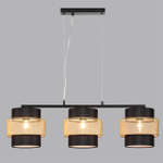 8003/3A MODERNI LN26 312 черный/черный, золотой металл/металл, текстиль Подвес Е27 3*60W 220V ANIMAISA