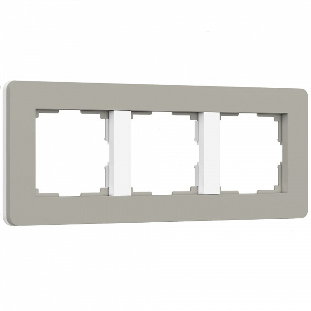 Рамка на 3 поста Werkel Split (дымчатый/белый, soft-touch) W0033067