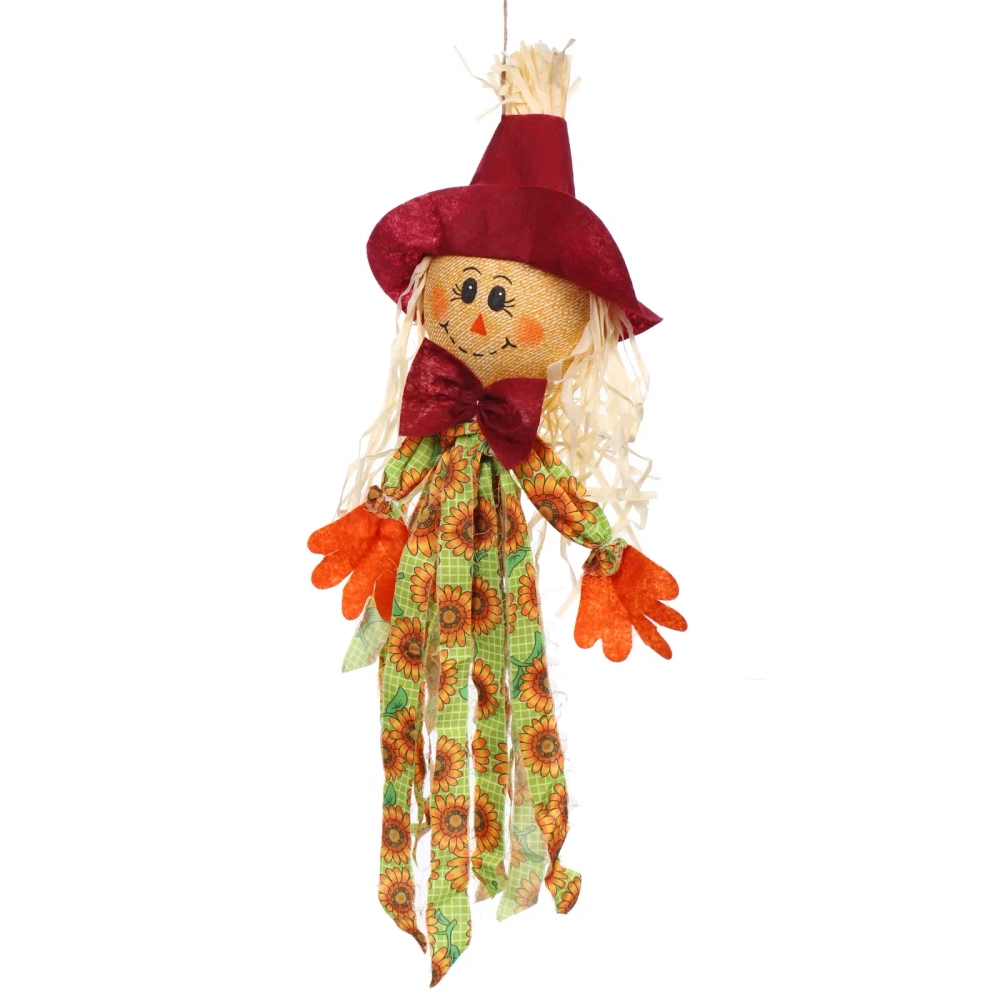 Фигура садовая «Пугало - Оливия» в бордовой шляпе 50 см ДоброСад