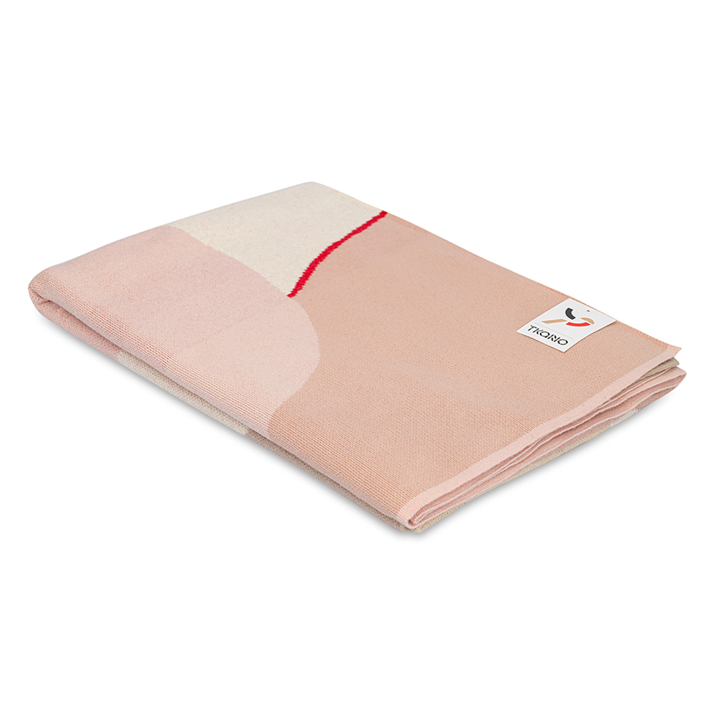 Плед из хлопка с авторским принтом бежевого цвета из коллекции freak fruit, 130х180 см