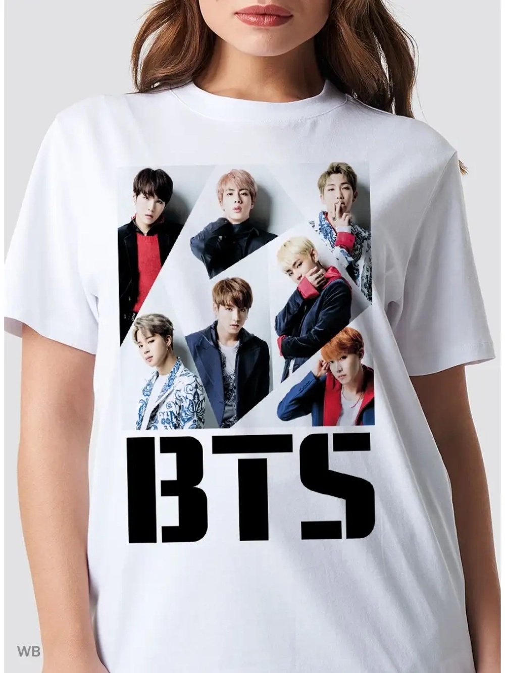 Футболка оверсайз с принтом BTS