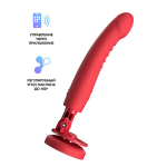 Красный вибратор 27,2см со съемной присоской, с технологией Touch-Sense и управлением через приложение Lovense Mission 2 Smart Suction Vibrator Red LE-45