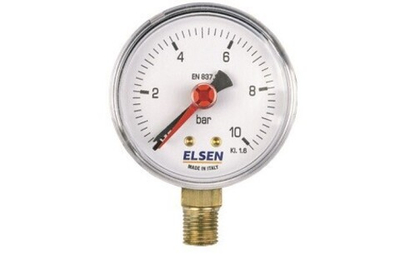 Манометр радиальный ELSEN EM100 - 1/2" (D-100мм, шкала 0-10 бар)