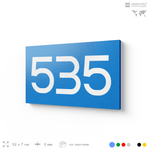 Номер на дверь 535, табличка на дверь для офиса, квартиры, кабинета, аудитории, склада, голубая 120х70 мм, Айдентика Технолоджи