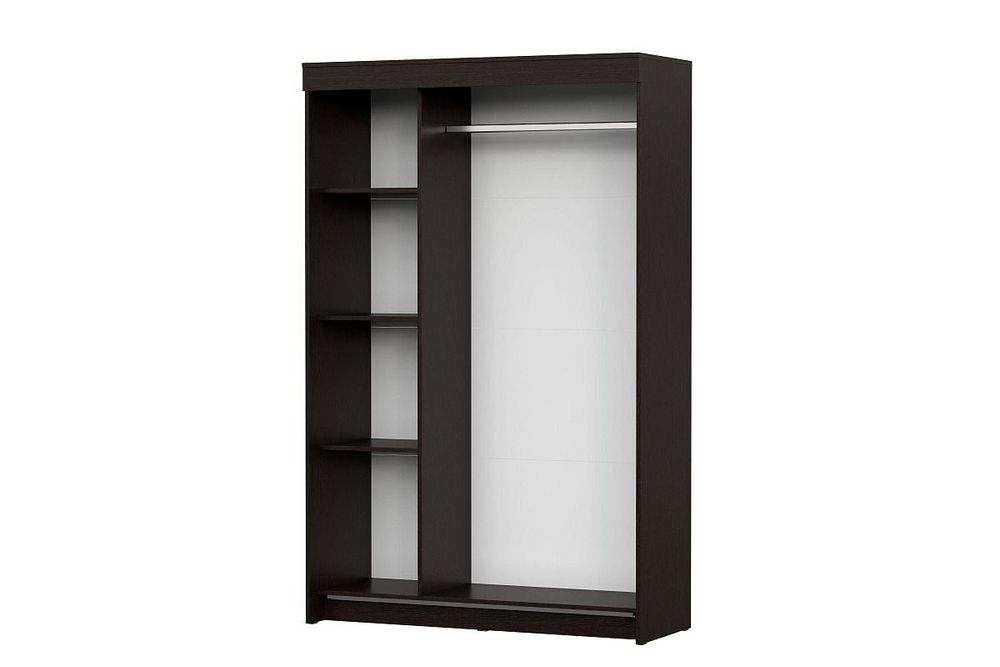 Шкаф-купе с зеркалом для одежды Дуб Венге / Ясень Анкор Светлый 130х50х201 см