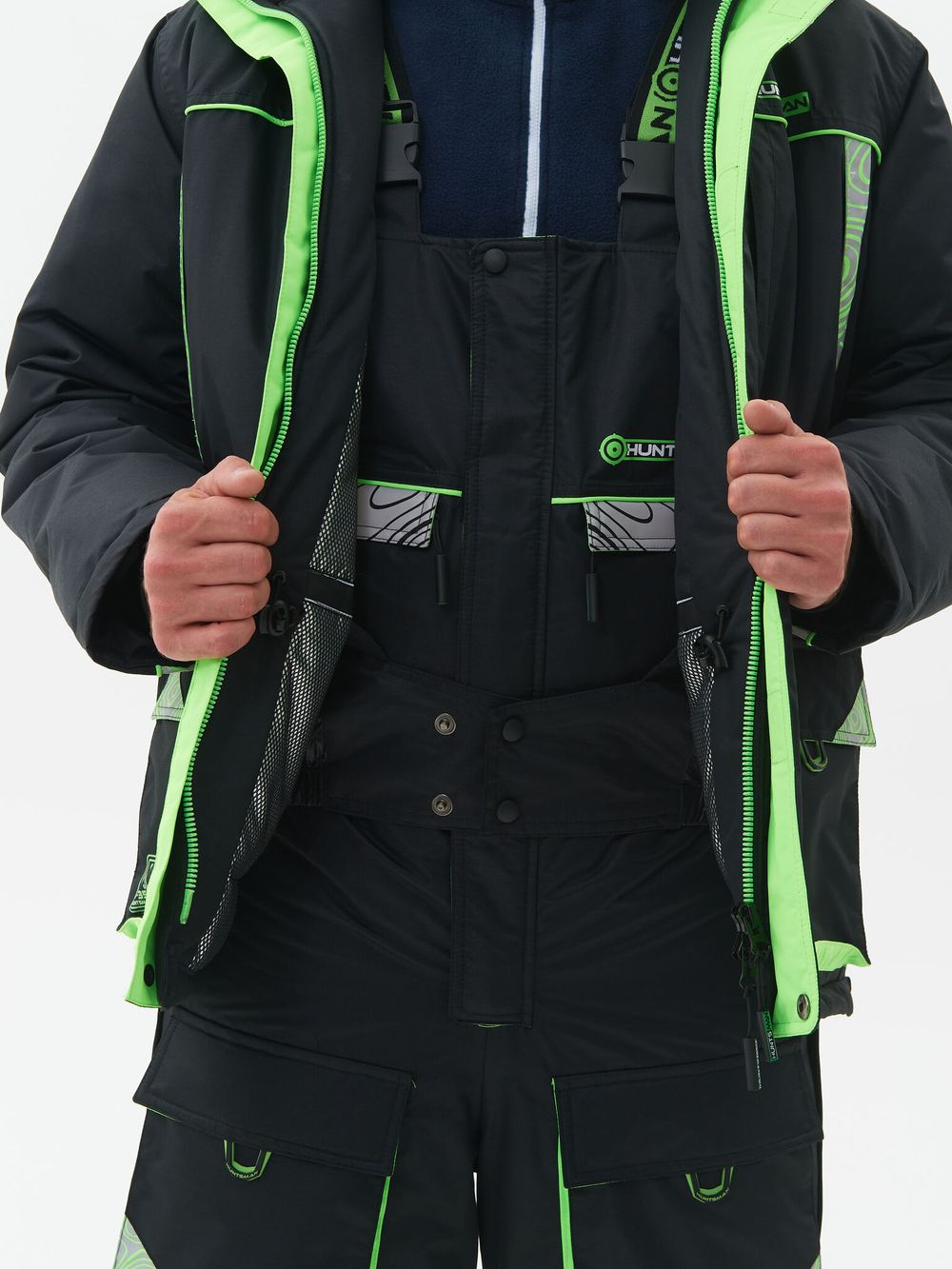 Костюм зимний Elbrus ткань Hit Membrane цвет Черный/Лайм