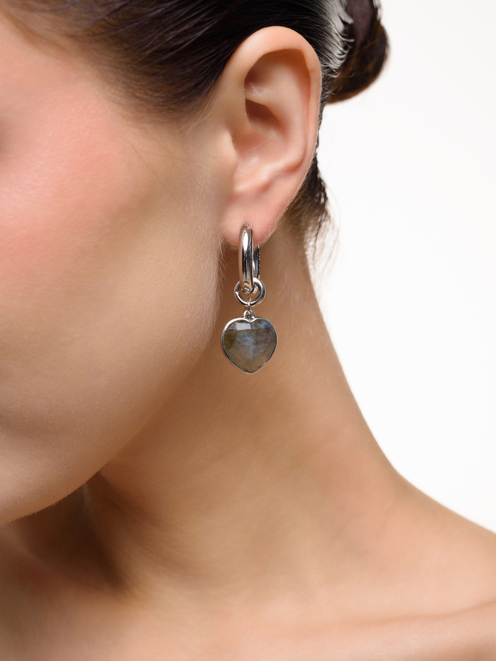 Серьги "Lovely" с лабрадором Silver