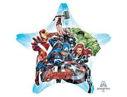 Шар фольгированный ( 81 см), 3Д звезда, С Днем Рождения,  Мстители.