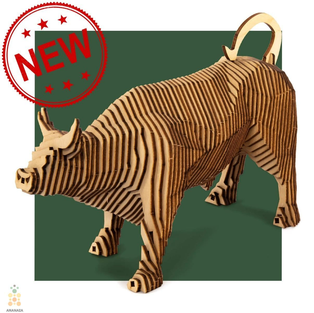 Параметрический Бык (UNIWOOD) - Деревянный конструктор, сборная модель, сборка без клея