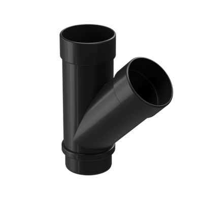 Тройник 45 водосточной трубы Lux, карбон