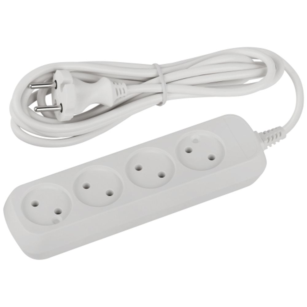 Удлинитель электрический ЭРА UDL-10-430 Greenline 4 розетки без заземления 3м ПВС 2x0.75мм2