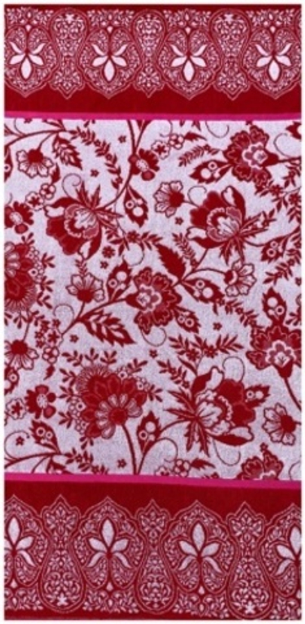 Полотенце махровое "АТ. ЦВЕТОЧНЫЙ УЗОР", 100% хлопок, Россия.