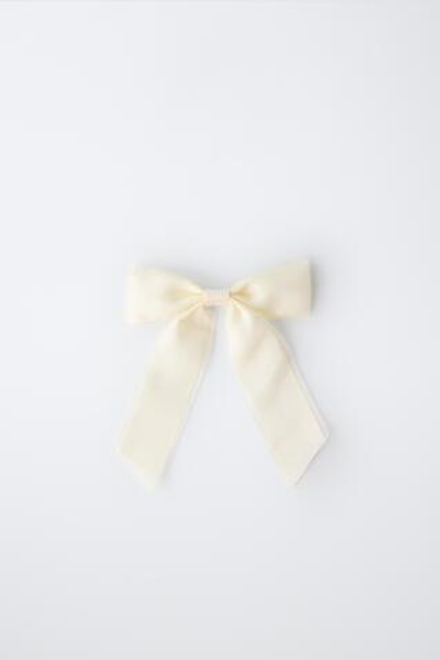 ZARA ЗАКОЛКА С БАНТОМ ИЗ ОРГАНЗЫ, БЕЛЫЙ
