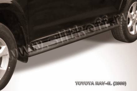 Пороги стальные Toyota Rav-4 L (2005-2010) d57 труба (серебристые)