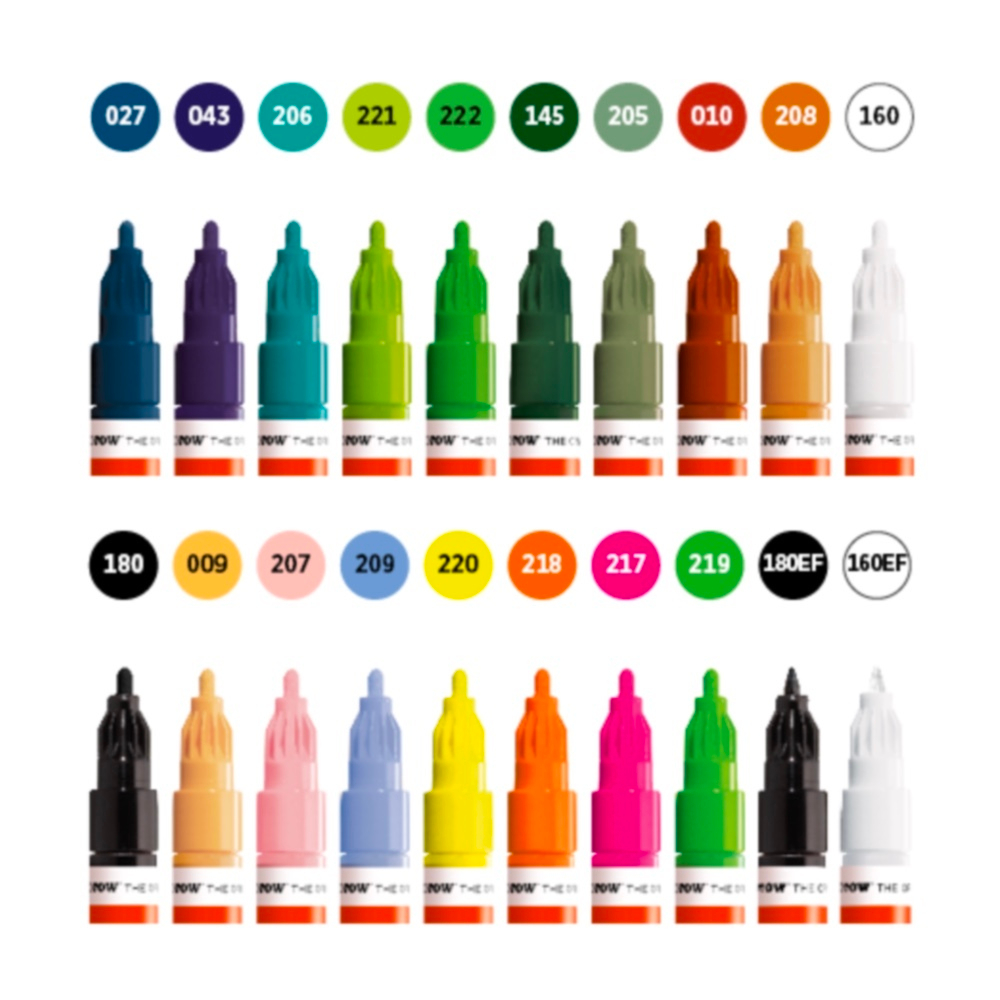 Набор маркеров Molotow ONE4ALL 127HS - 20 шт Main-Kit 2 (2мм)
